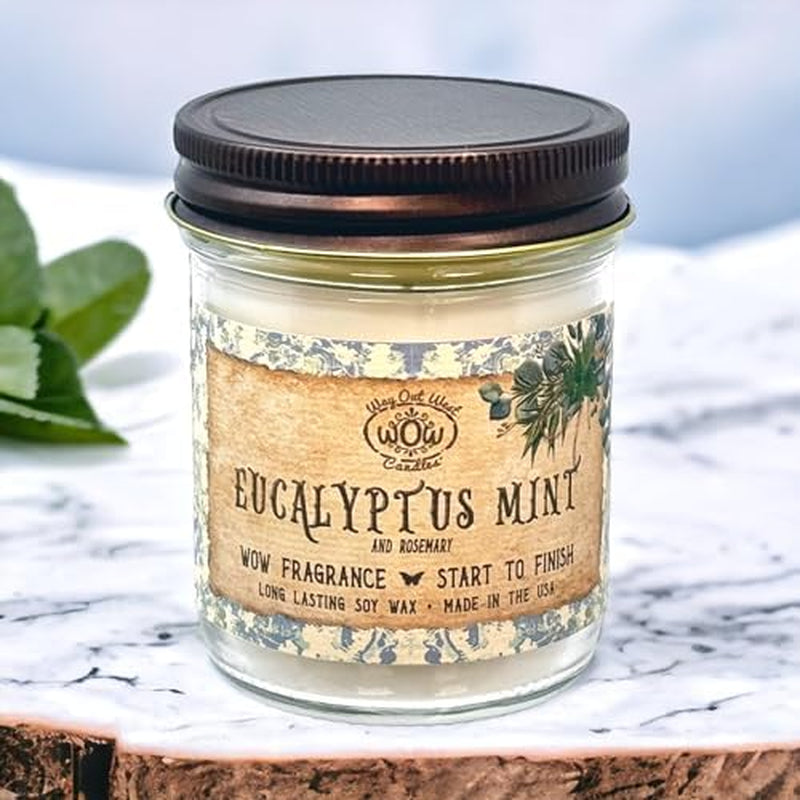 Scented Candle for Home by  - Long Lasting Home Fragrance or Essential Oils - Small Candles Gifts for Women - 8 Oz Eucalyptus Mint Natural Aromatherapy Soy Candles - Made in USA
