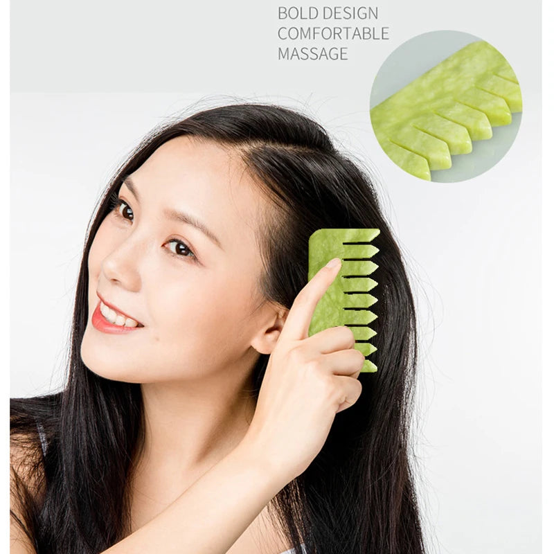 Natural Gua Sha Jade Stone for Face Guasha Massage Tools Body Acupuncture Stick Beauty Gouache Scraper with Black Velvet Bag