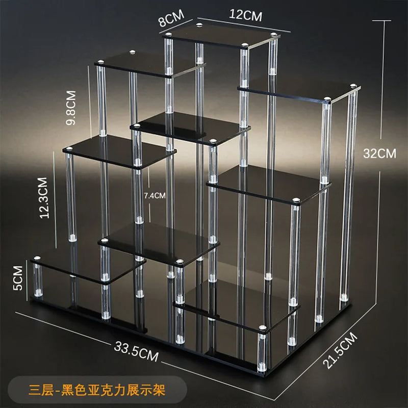 Acrylic Transparent Display Rack Multi Layer Teapot Handmade Toy Car Model Perfume Shelf Dessert Ladder Display Storage Holders