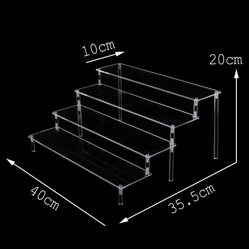 Acrylic Display Stand Transparent Ladder Shelf Doll Clay Figurine Animation Car Model Blind Box Perfume Storage Model Stand