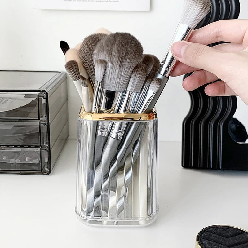 Luxury Makeup Organizers Desktop Cosmetic Brush Storage Box Office Pen Case Make up Brushes Organizer Lipstick Sundries Holder-