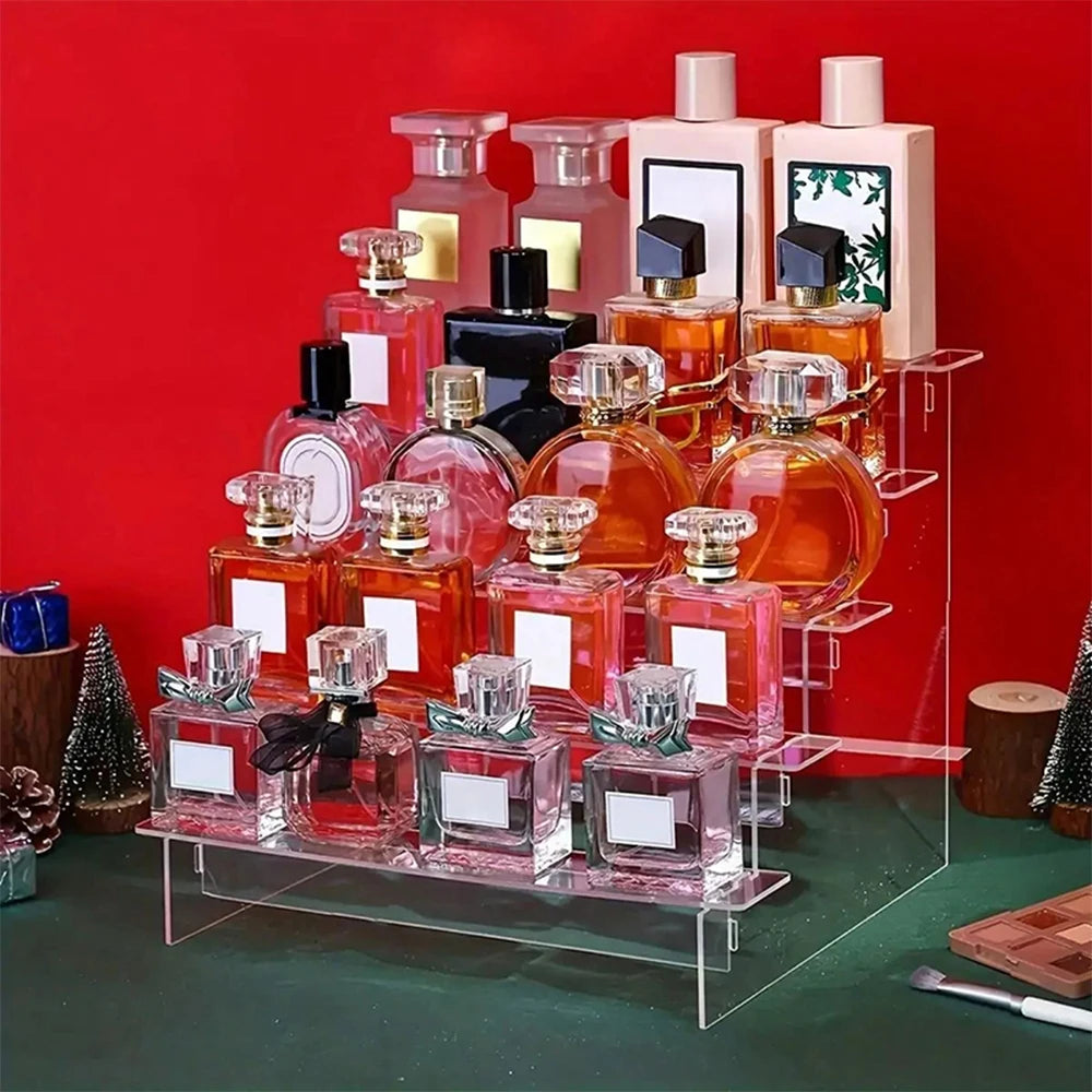 Clear Display Stand Figures Holder Blind Box Storage Perfume Cupcake Storage Shelf Organizer Jewellery Cosmetics Display Rack