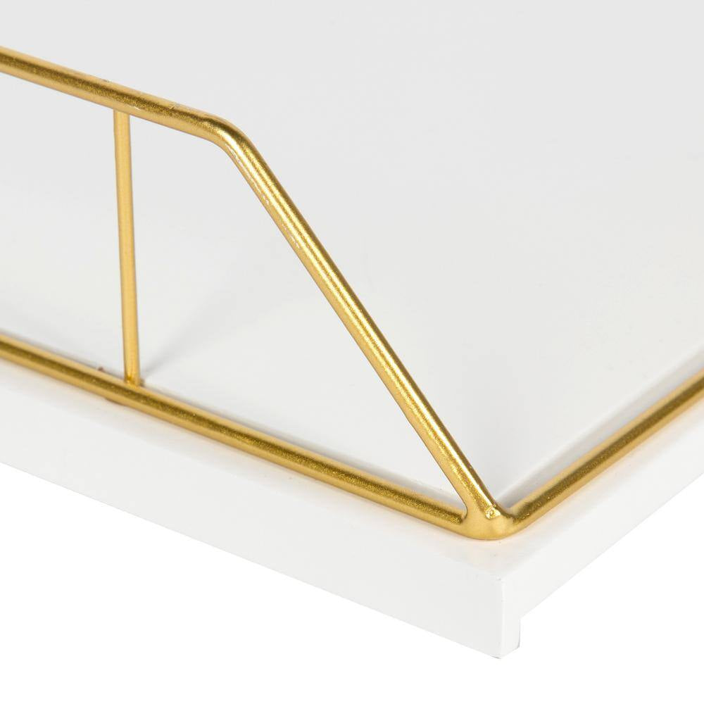 Benbrook White/Gold Metal Letter Tray (2-Pack)