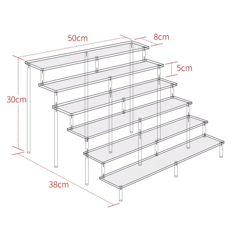 20-50Cm Acrylic Riser Display Riser Shelf for Figures Display Stand Display Cupcake Perfume Organizer Cologne Makeup Collection