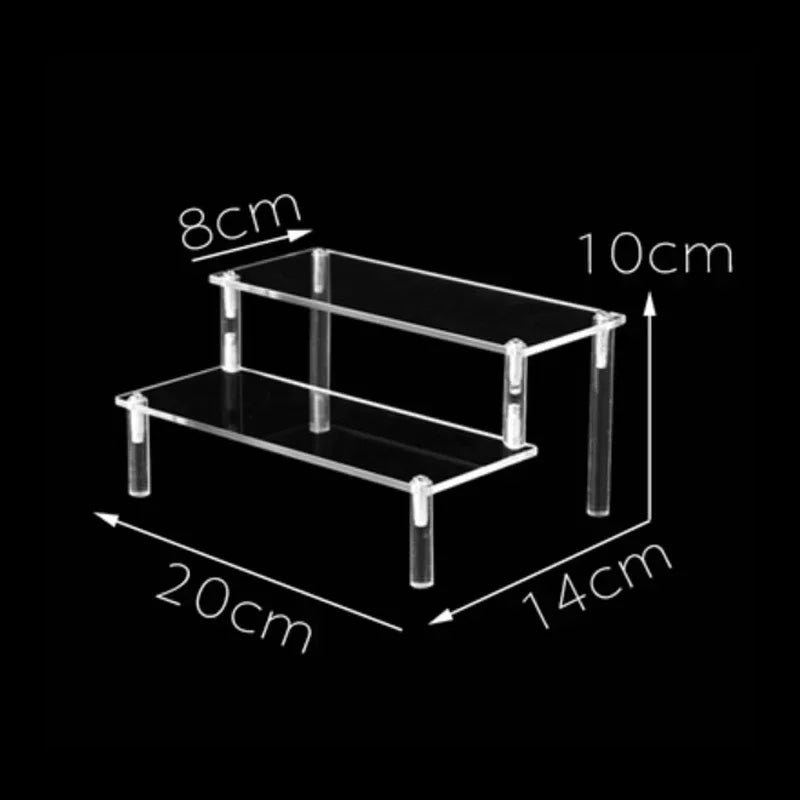 Acrylic Display Stand Transparent Ladder Shelf Doll Clay Figurine Animation Car Model Blind Box Perfume Storage Model Stand