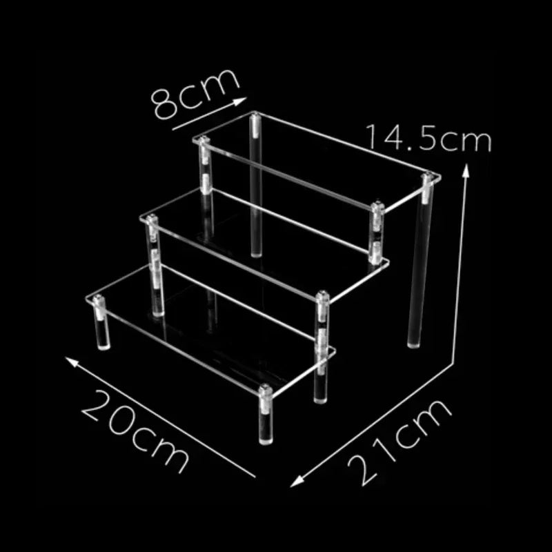 Acrylic Display Stand Transparent Ladder Shelf Doll Clay Figurine Animation Car Model Blind Box Perfume Storage Model Stand
