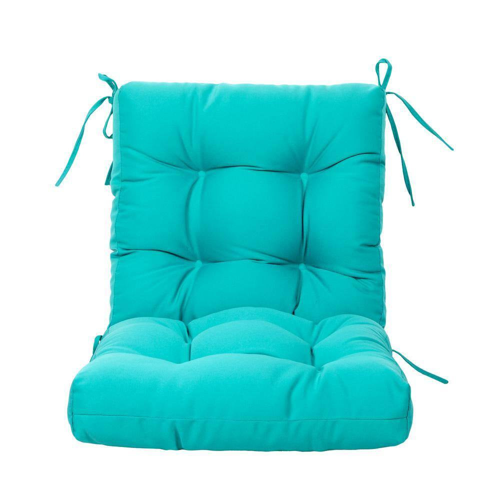 Outdoor Cushions Dinning Chair Cushions with Back Wicker Tufted Pillow for Patio Furniture in Lake Blue