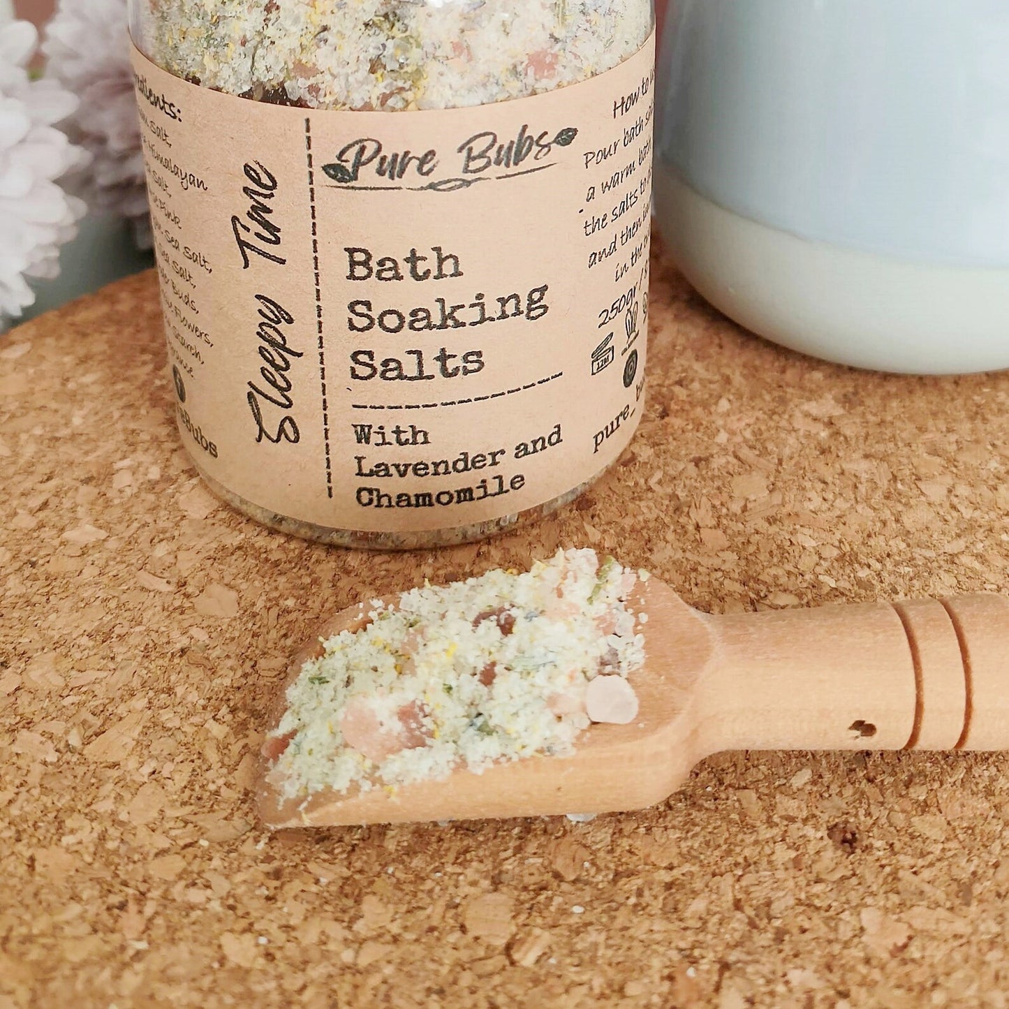 Lavender Bath Salts, Relaxing Foot Soak, Organic Skin Care, Soaking Salts