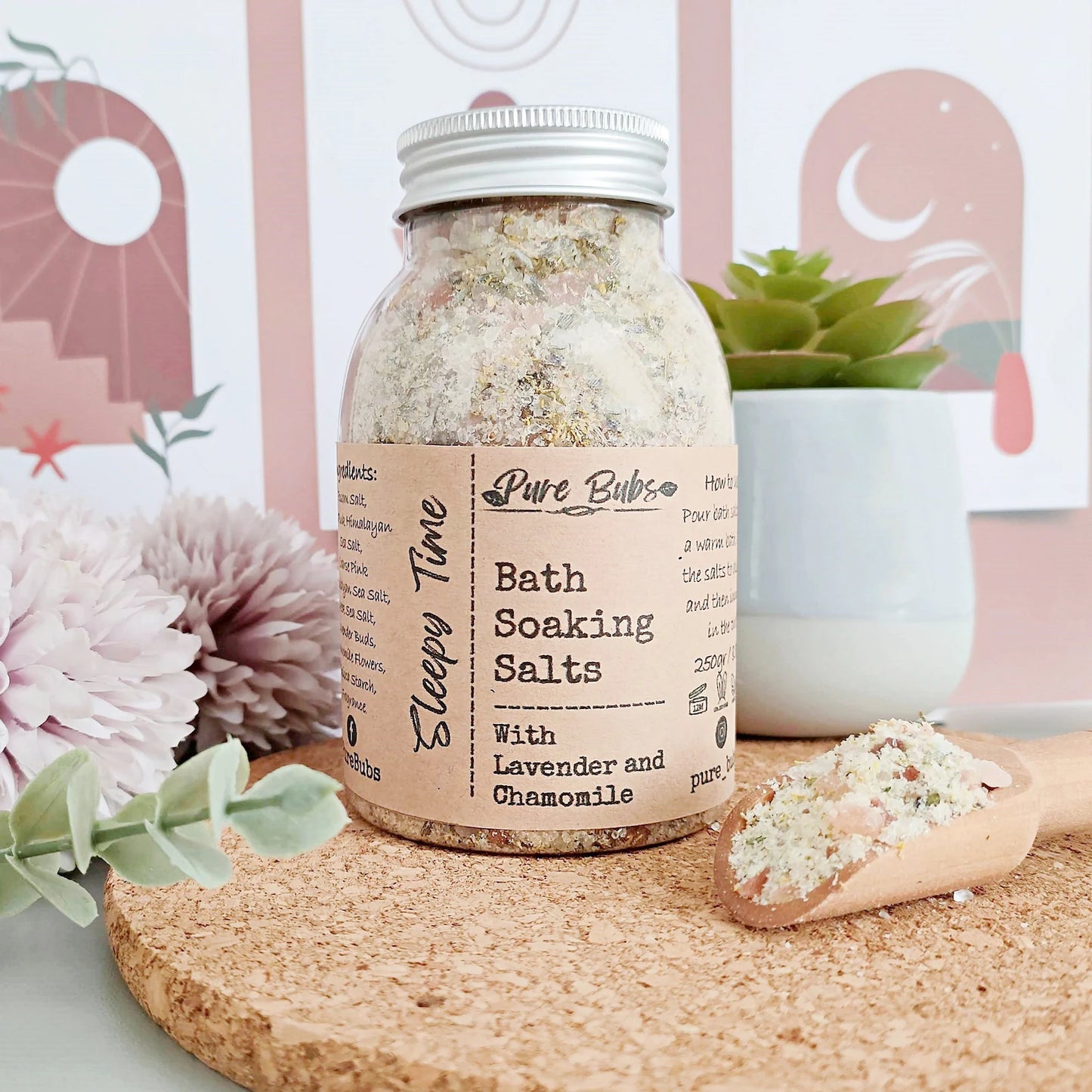 Lavender Bath Salts, Relaxing Foot Soak, Organic Skin Care, Soaking Salts