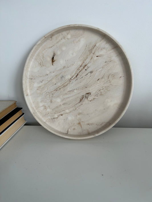 Large round Concrete Display Tray, Decorative Tray, Living Room Tray, Stone Tray, Trinket Dish Tray, Scandi Style, Marble Tray, Table Tray