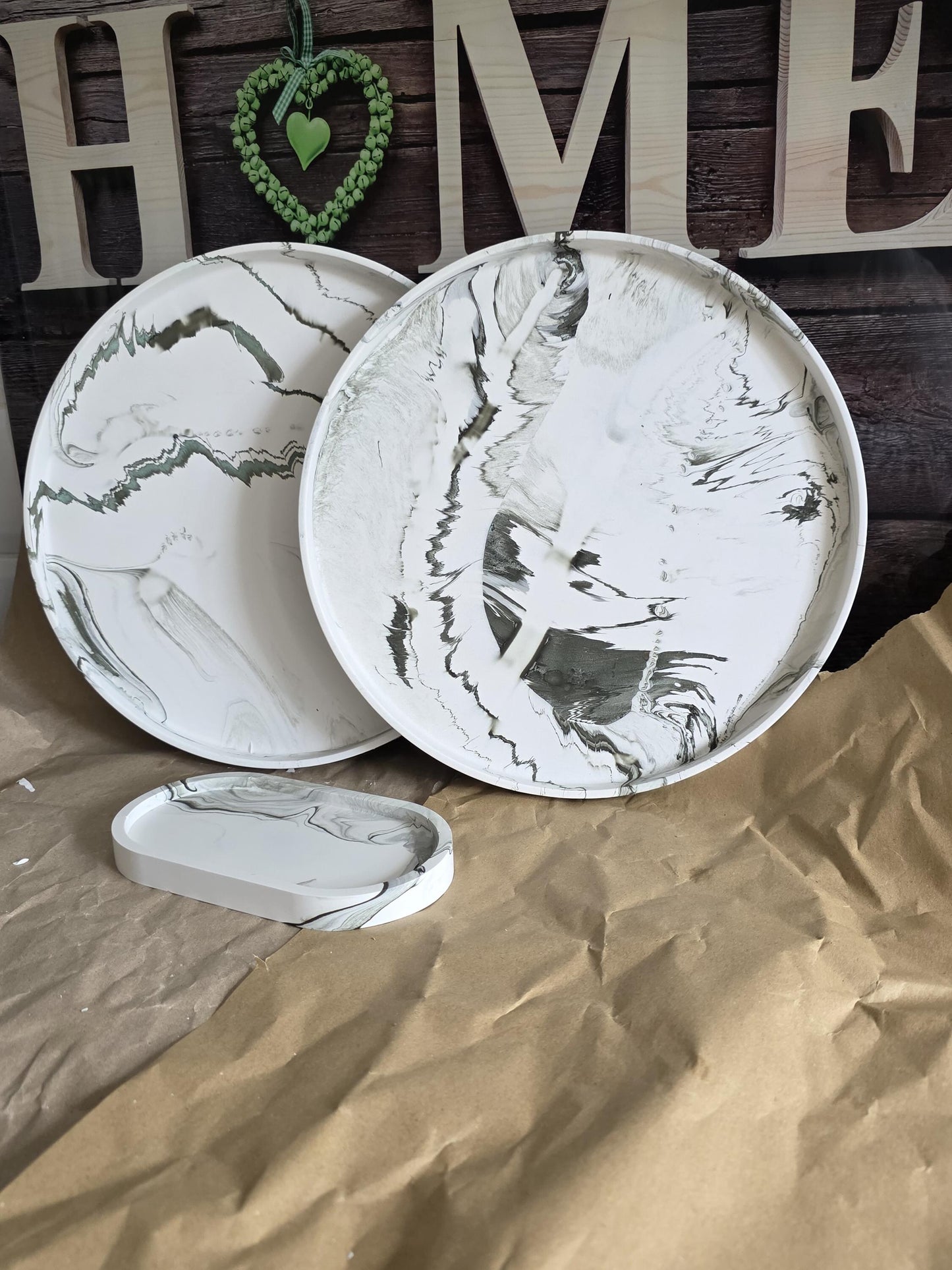 Large round Concrete Display Tray, Decorative Tray, Living Room Tray, Stone Tray, Trinket Dish Tray, Scandi Style, Marble Tray, Table Tray