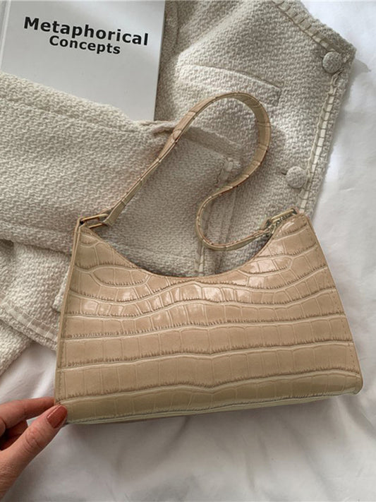 New Fashion Embossed Hand Bag Temperament Stone Pattern Shoulder Bag