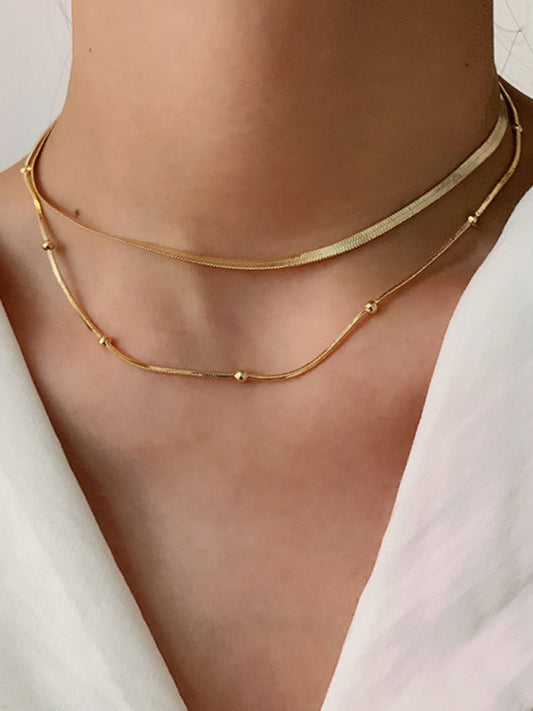 New Fashion Stacked Ball Bead Chain Jewelry Snake Chain Choker Necklace
