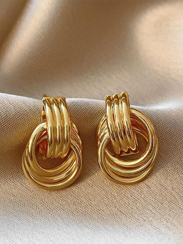 Geometric Multi-Layer Hoop Earrings New Style Women's Fashion Versatile Accessories