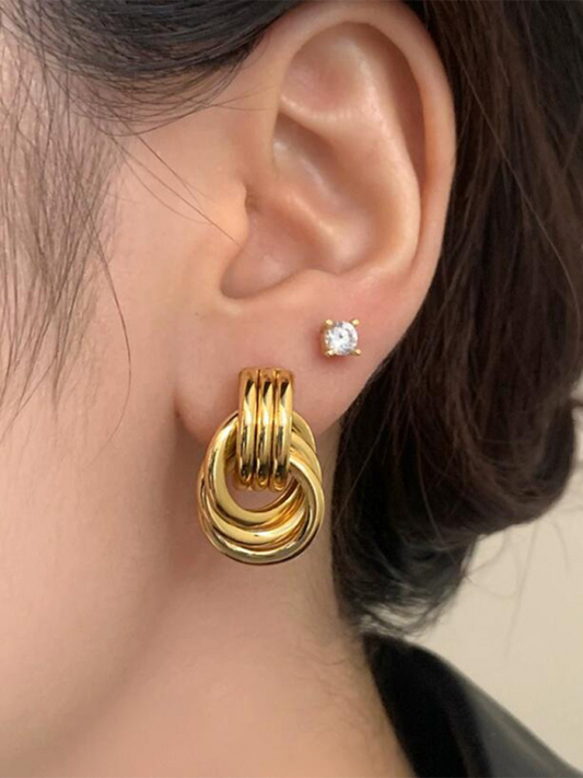 Geometric Multi-Layer Hoop Earrings New Style Women's Fashion Versatile Accessories