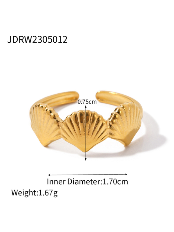 New Beach Style Ocean Element Shell Starfish Ring