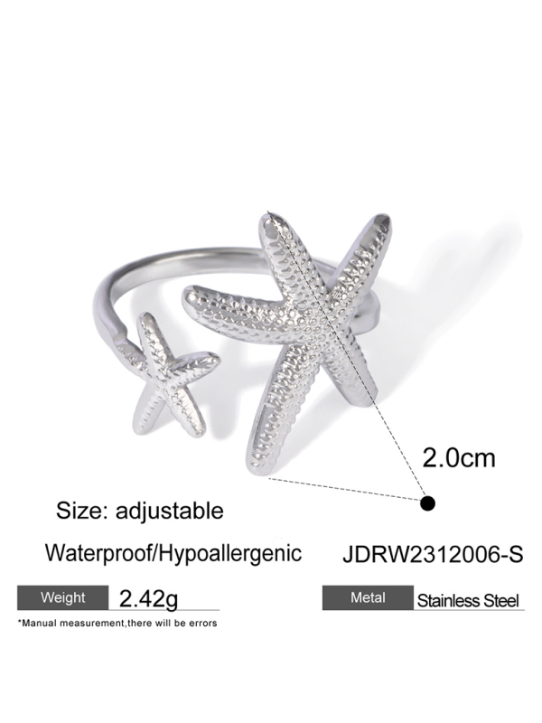 New Beach Style Ocean Element Shell Starfish Ring