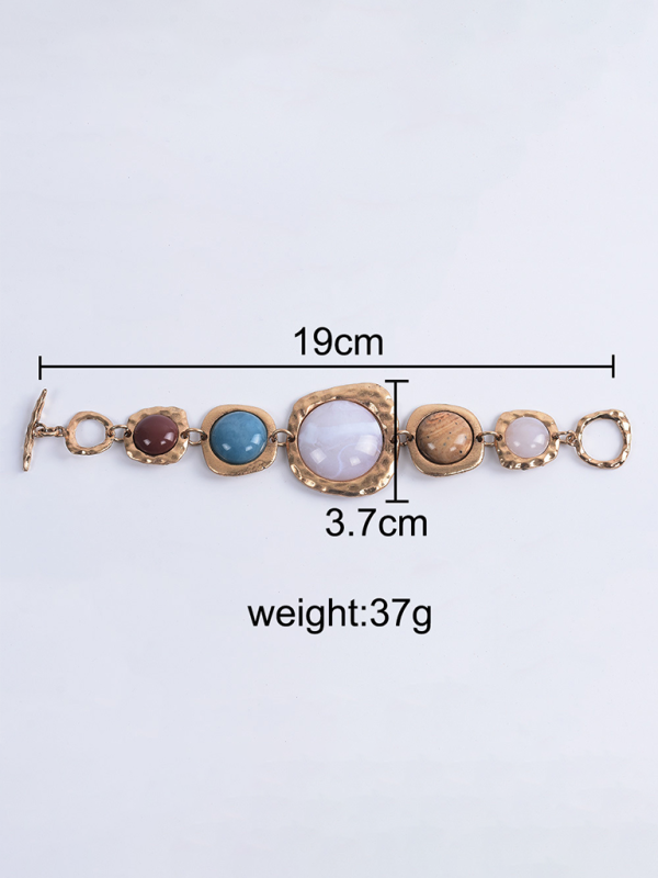 Fashion Personality Geometric Metal Stone Bracelet