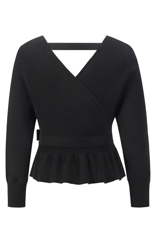 Leighton Women's Fashion Casual Mock Wrap Knit Sweater