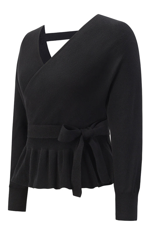 Leighton Women's Fashion Casual Mock Wrap Knit Sweater