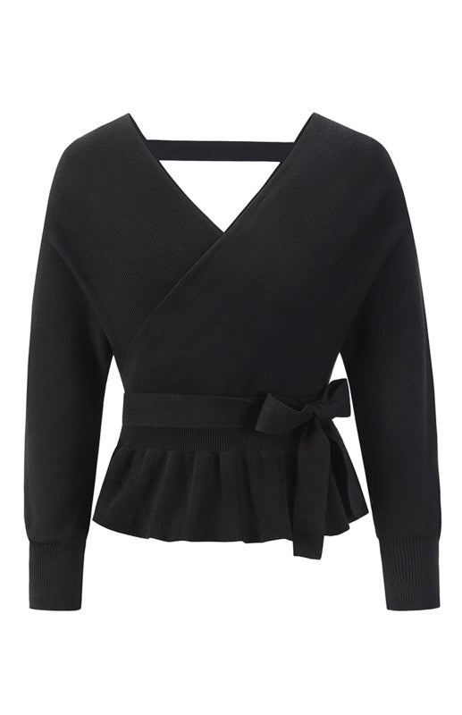 Leighton Women's Fashion Casual Mock Wrap Knit Sweater