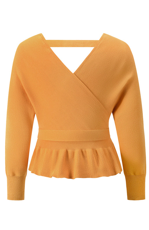 Leighton Women's Fashion Casual Mock Wrap Knit Sweater