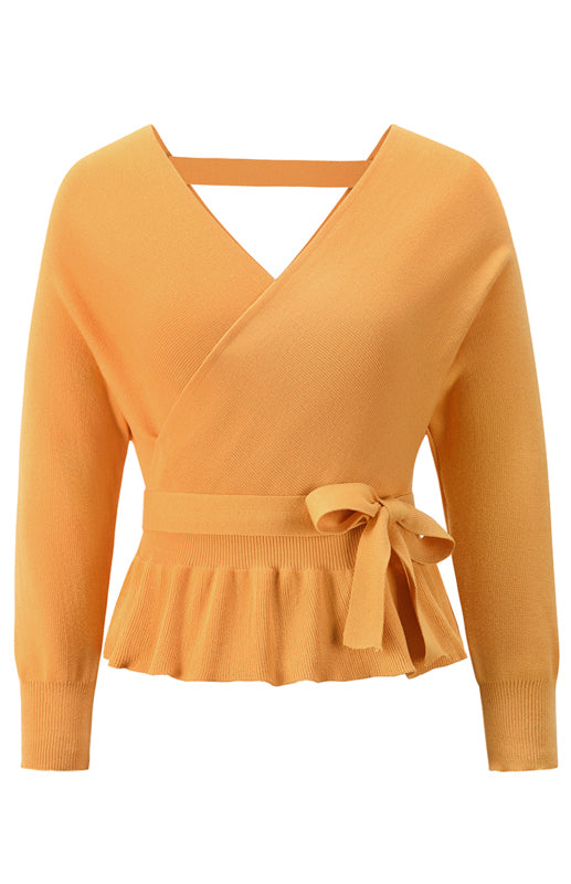 Leighton Women's Fashion Casual Mock Wrap Knit Sweater