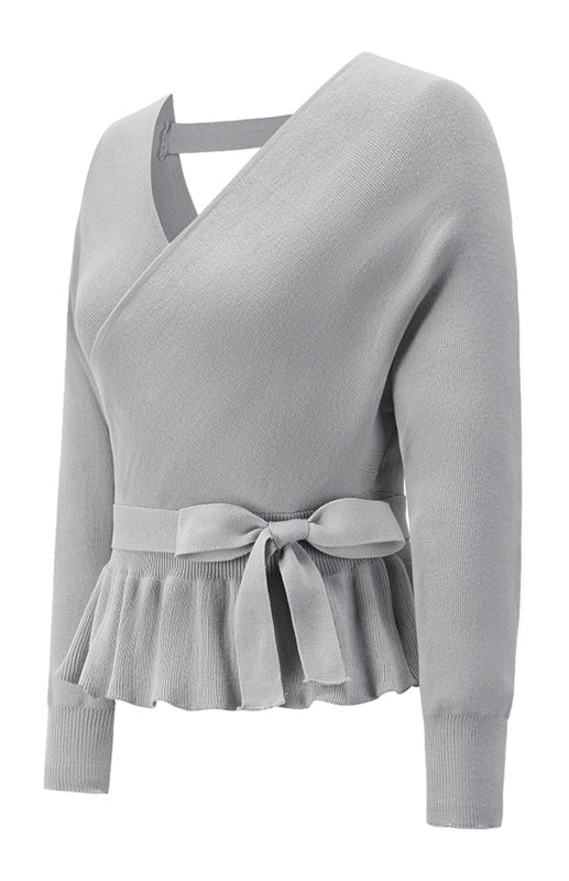 Leighton Women's Fashion Casual Mock Wrap Knit Sweater