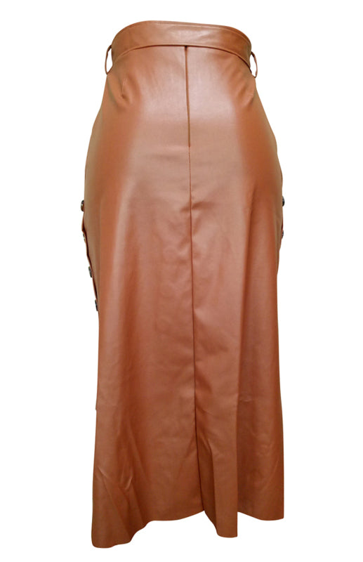 Izabella Ladies Casual Fashion Slit Mid Length Slim Skirt