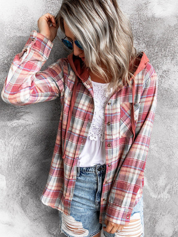Dianella Women's Hoodie Button-Down Casual Shirt Jacket