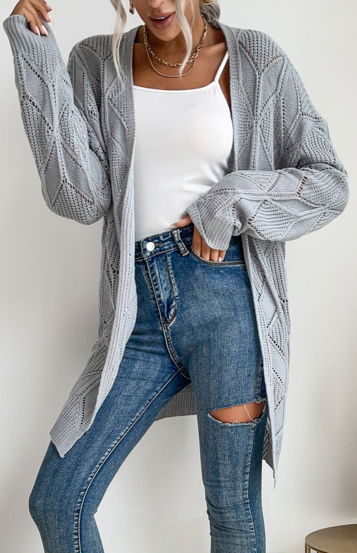 Delilah Ladies Fashion Thin Twist Sweater Cardigan
