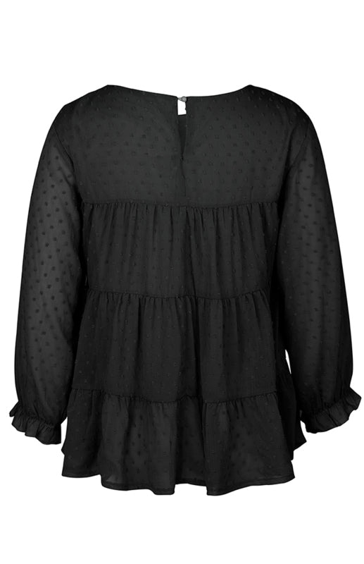 Darice Ladies Casual Round Neck Jacquard Top
