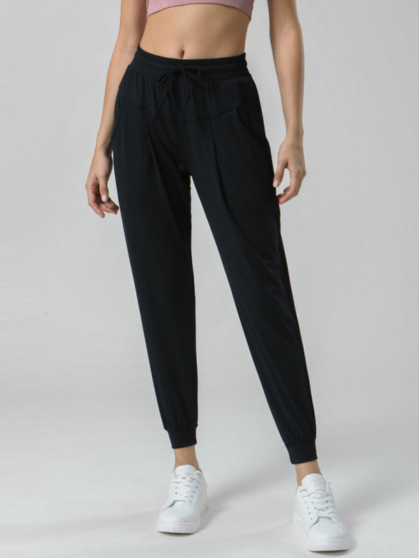 Magdalena Drawstring Waist Sports Stretch Trousers Nude Sweatpants