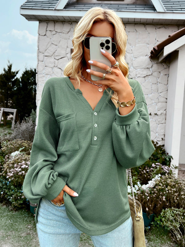 Belen Women's Knitting Solid Color T-Shirt Casual Holiday Loose Top