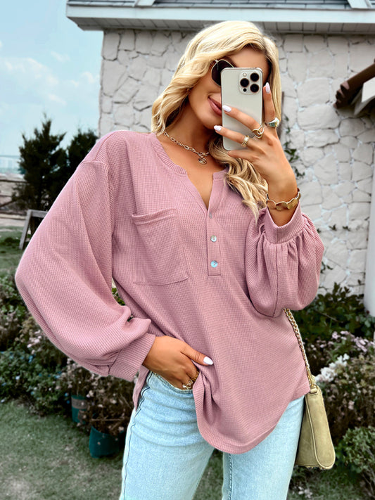 Belen Women's Knitting Solid Color T-Shirt Casual Holiday Loose Top