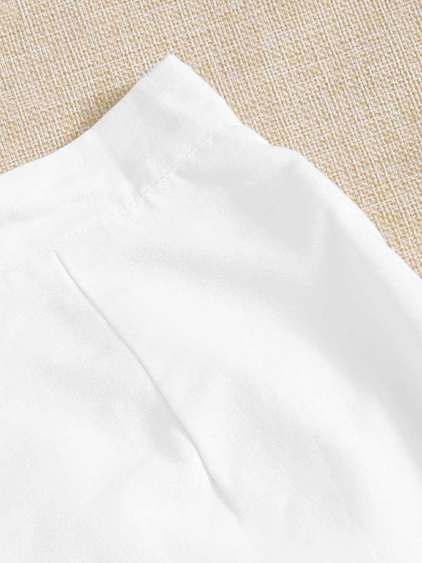 Genevieve Women's Lotus Leaf Edge Loose Casual Shorts