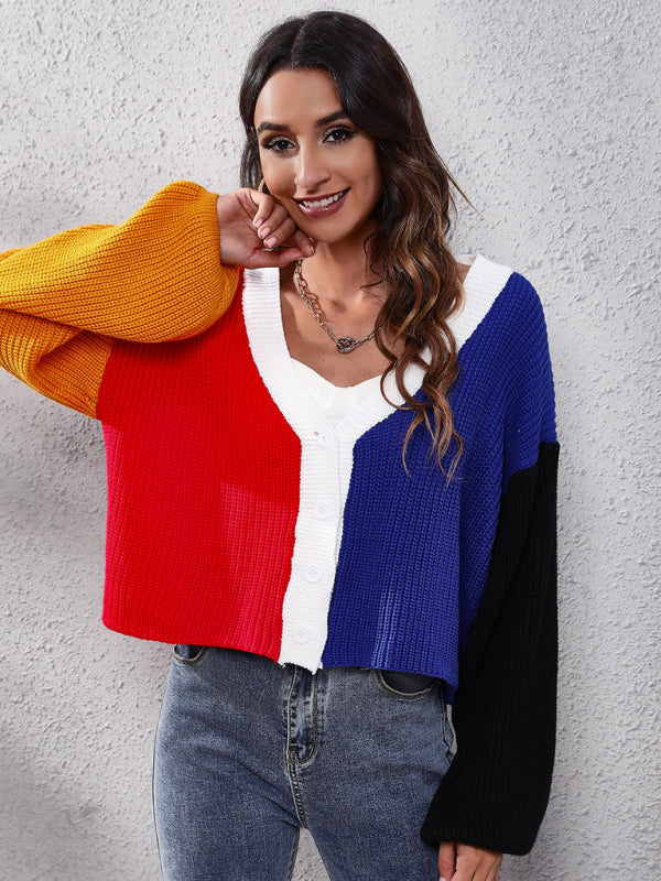 Kyra Casual Colorblock Knit Long Sleeve Cardigan