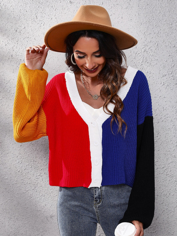 Kyra Casual Colorblock Knit Long Sleeve Cardigan