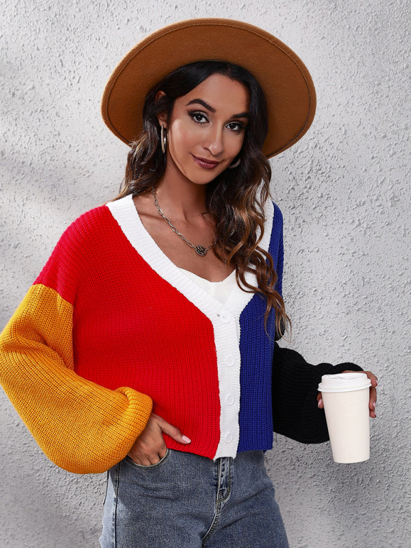 Kyra Casual Colorblock Knit Long Sleeve Cardigan