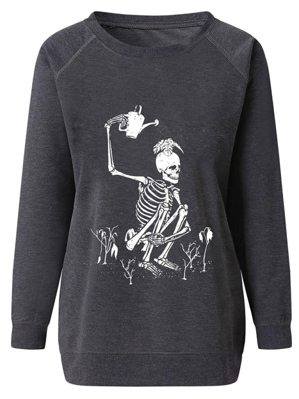 Justice Women's Skeleton Print Raglan Sleeve Hoodie