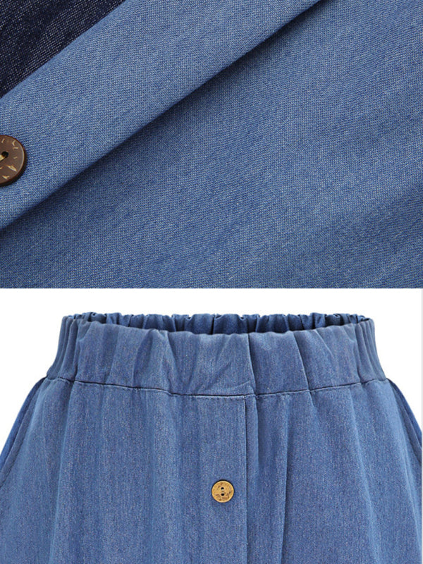 Amiyah Women's Solid Denim Button-Front Skirt
