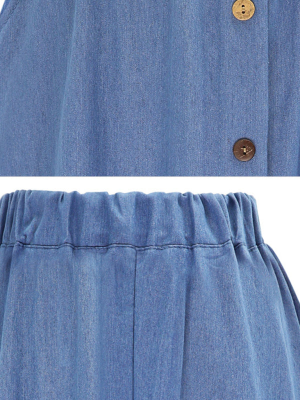 Amiyah Women's Solid Denim Button-Front Skirt
