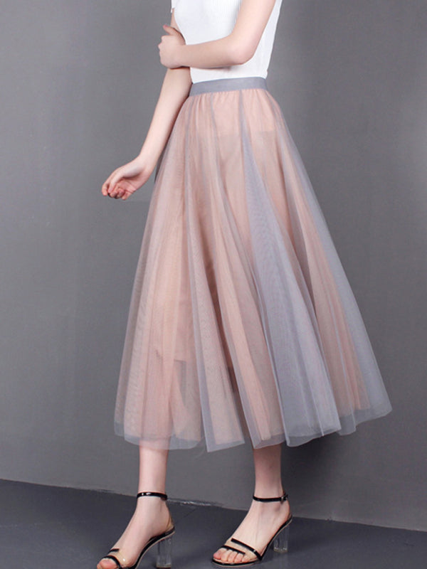 Alma Women's Chiffon Woven A-Line Skirt