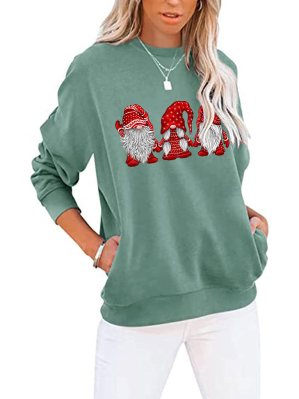 Judy Santa Crew Neck Pocket Bat Long Sleeve Top