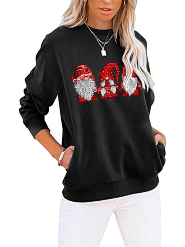 Judy Santa Crew Neck Pocket Bat Long Sleeve Top