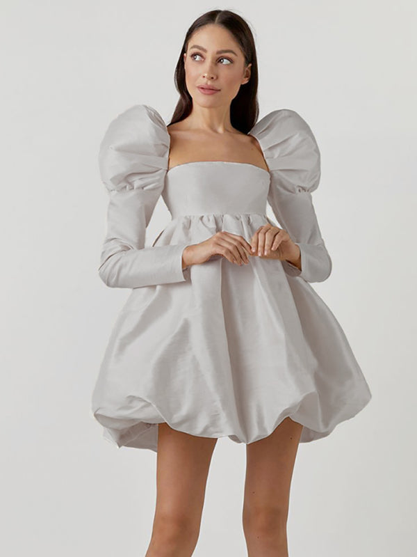 Mackenzie Women's A-Skirt Lamb Leg Sleeve Dress