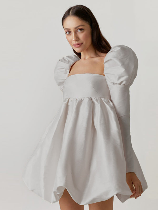 Mackenzie Women's A-Skirt Lamb Leg Sleeve Dress