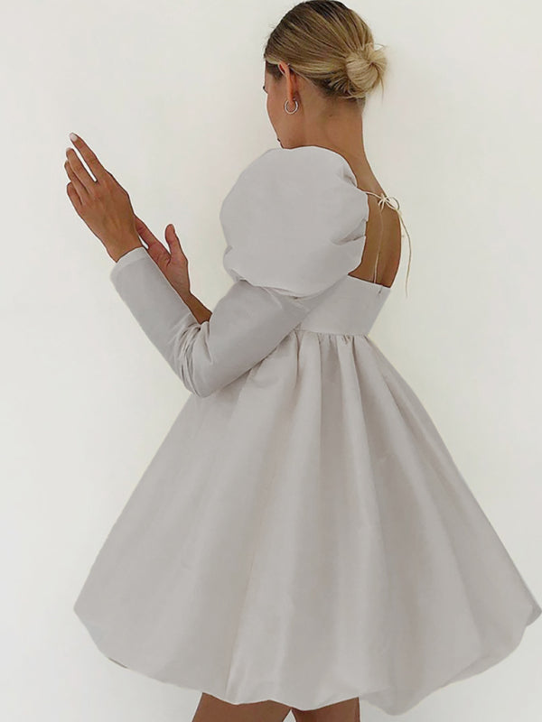 Mackenzie Women's A-Skirt Lamb Leg Sleeve Dress