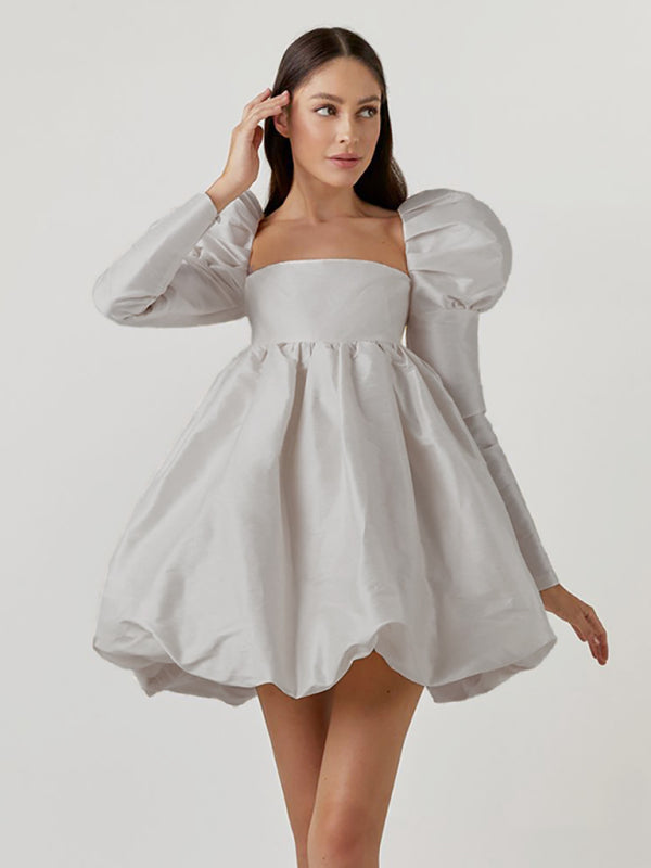 Mackenzie Women's A-Skirt Lamb Leg Sleeve Dress