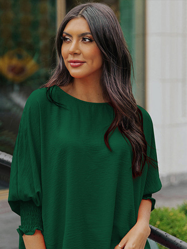 Jacinta Solid Color Top Women's Spring New Loose Women's Mid-Sleeves
